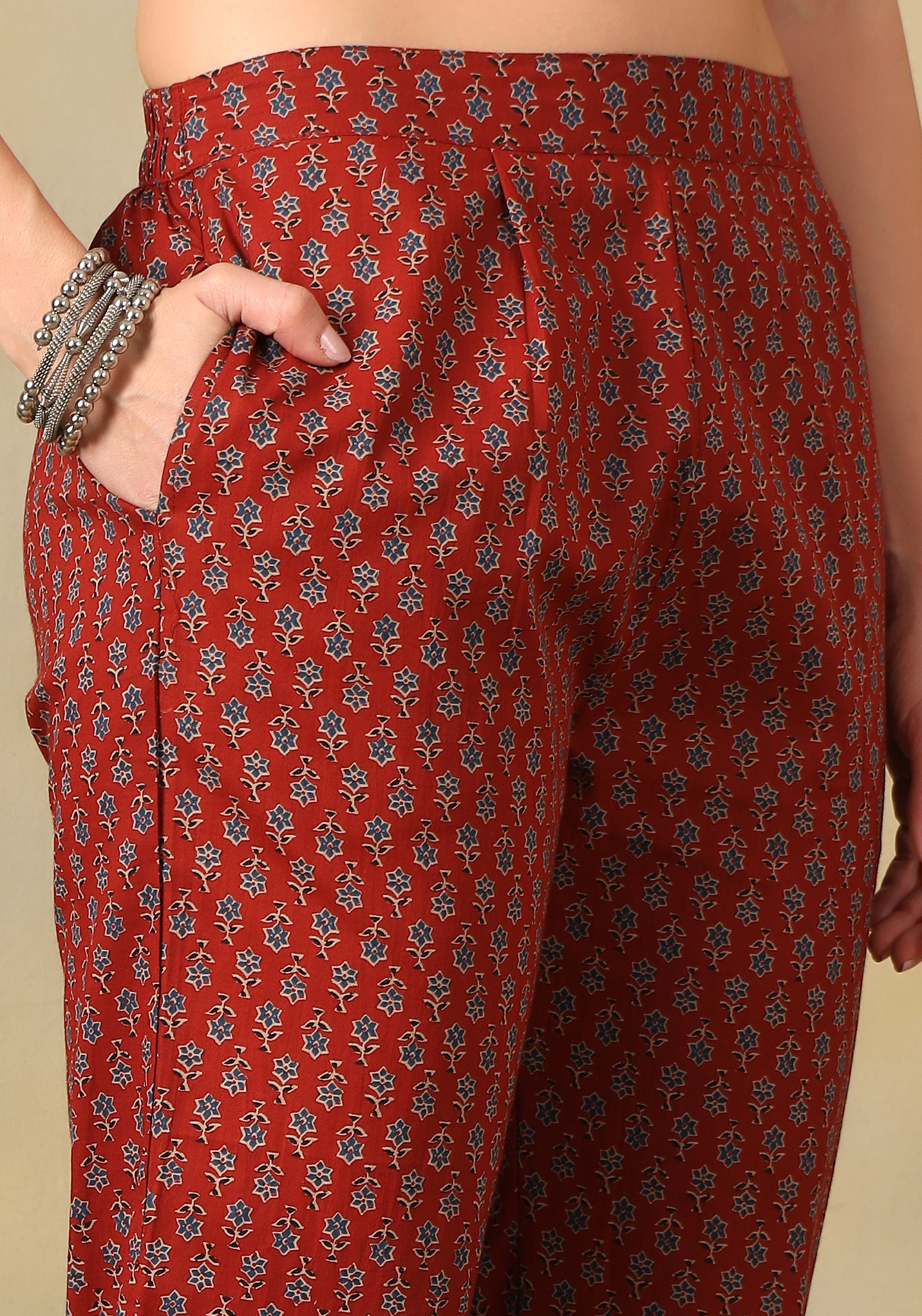 Red Yamini Suit Set