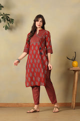 Red Yamini Suit Set