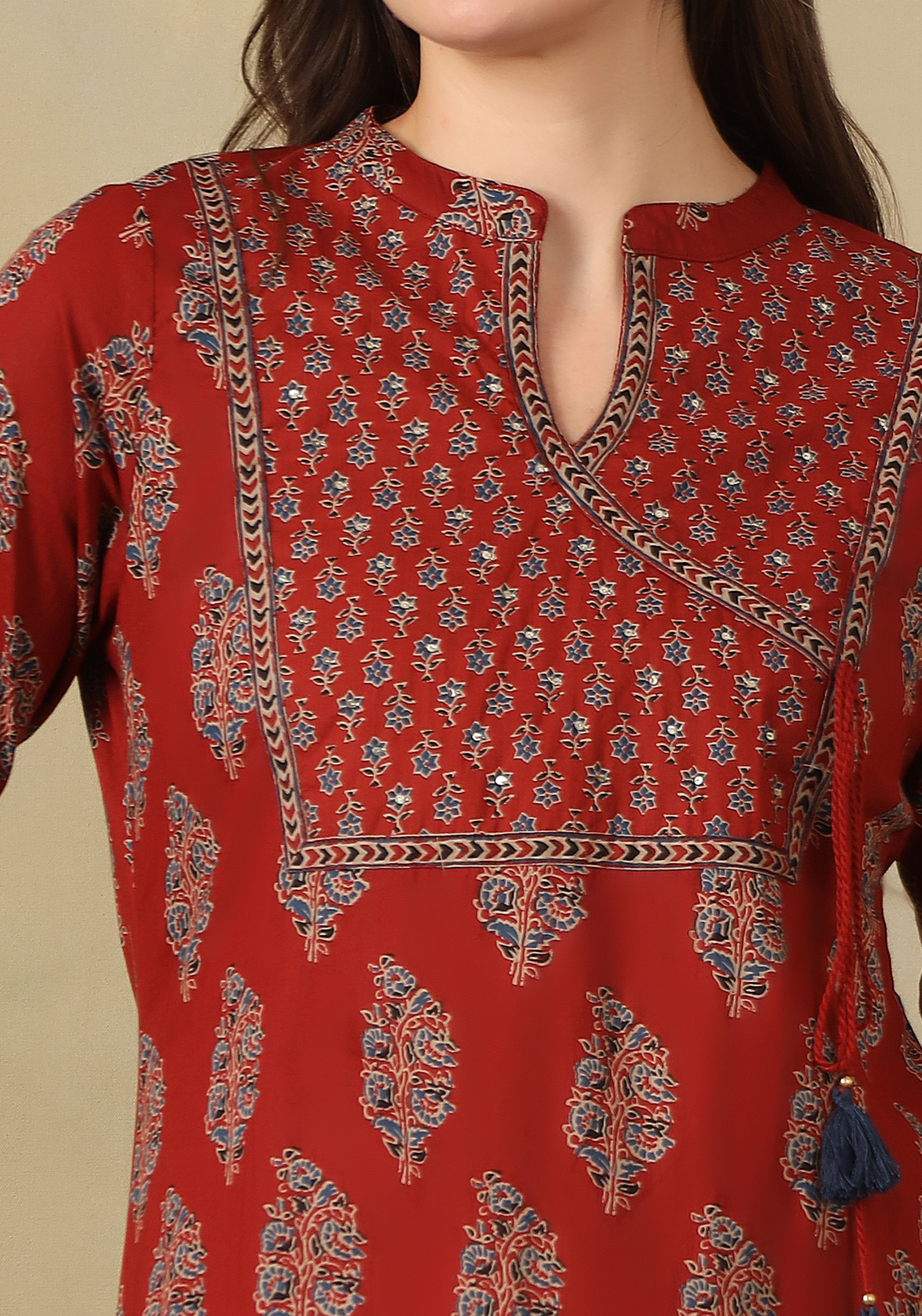 Red Yamini Suit Set