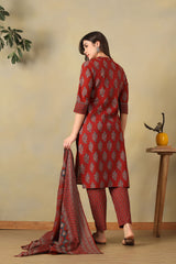 Red Yamini Suit Set