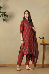 Red Yamini Suit Set