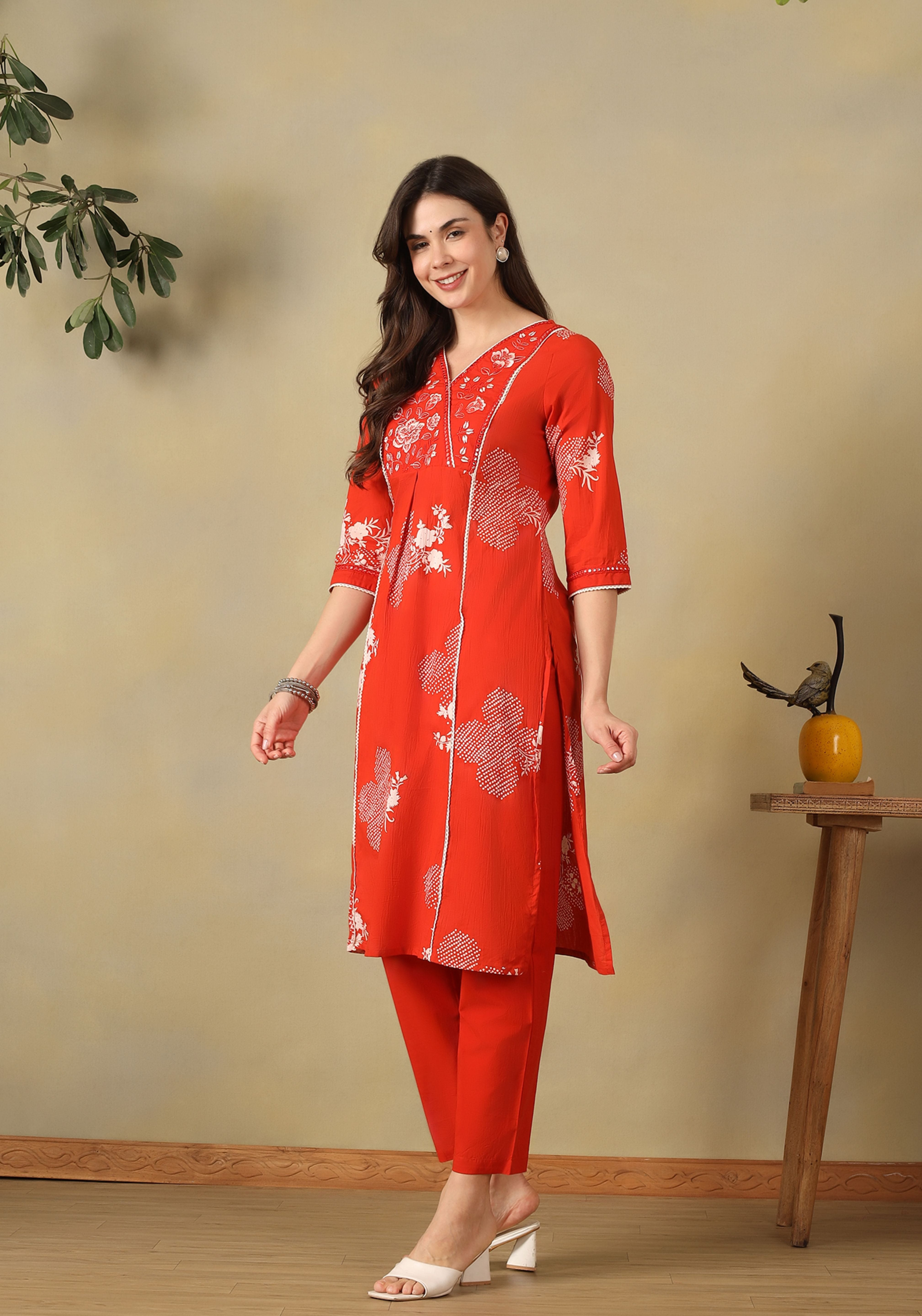 Orange Kalyani Suit Set