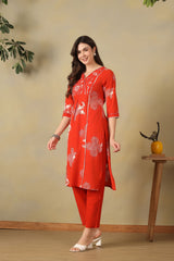 Orange Kalyani Suit Set