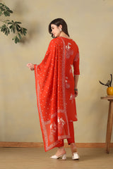 Orange Kalyani Suit Set