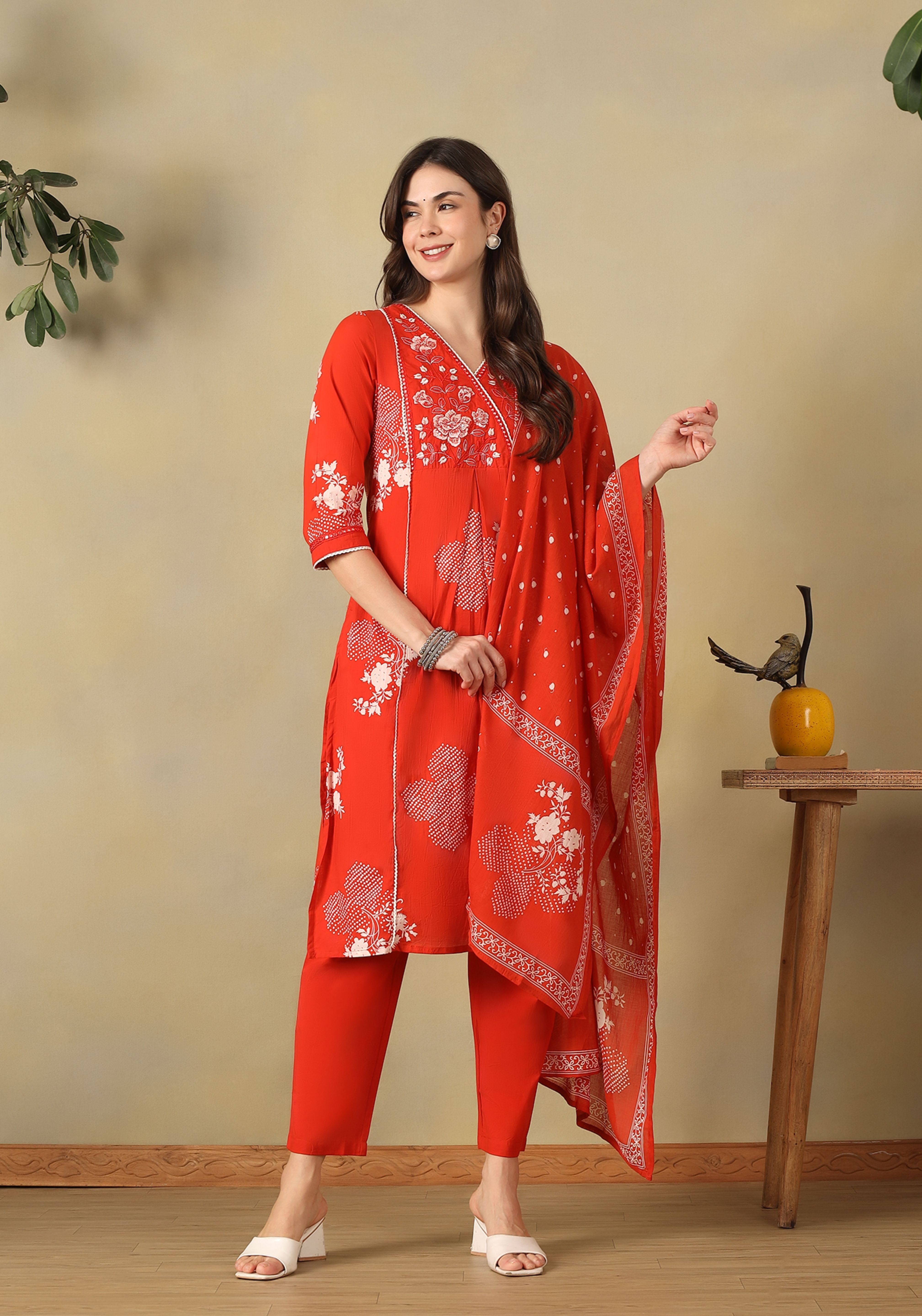 Orange Kalyani Suit Set