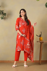 Orange Kalyani Suit Set