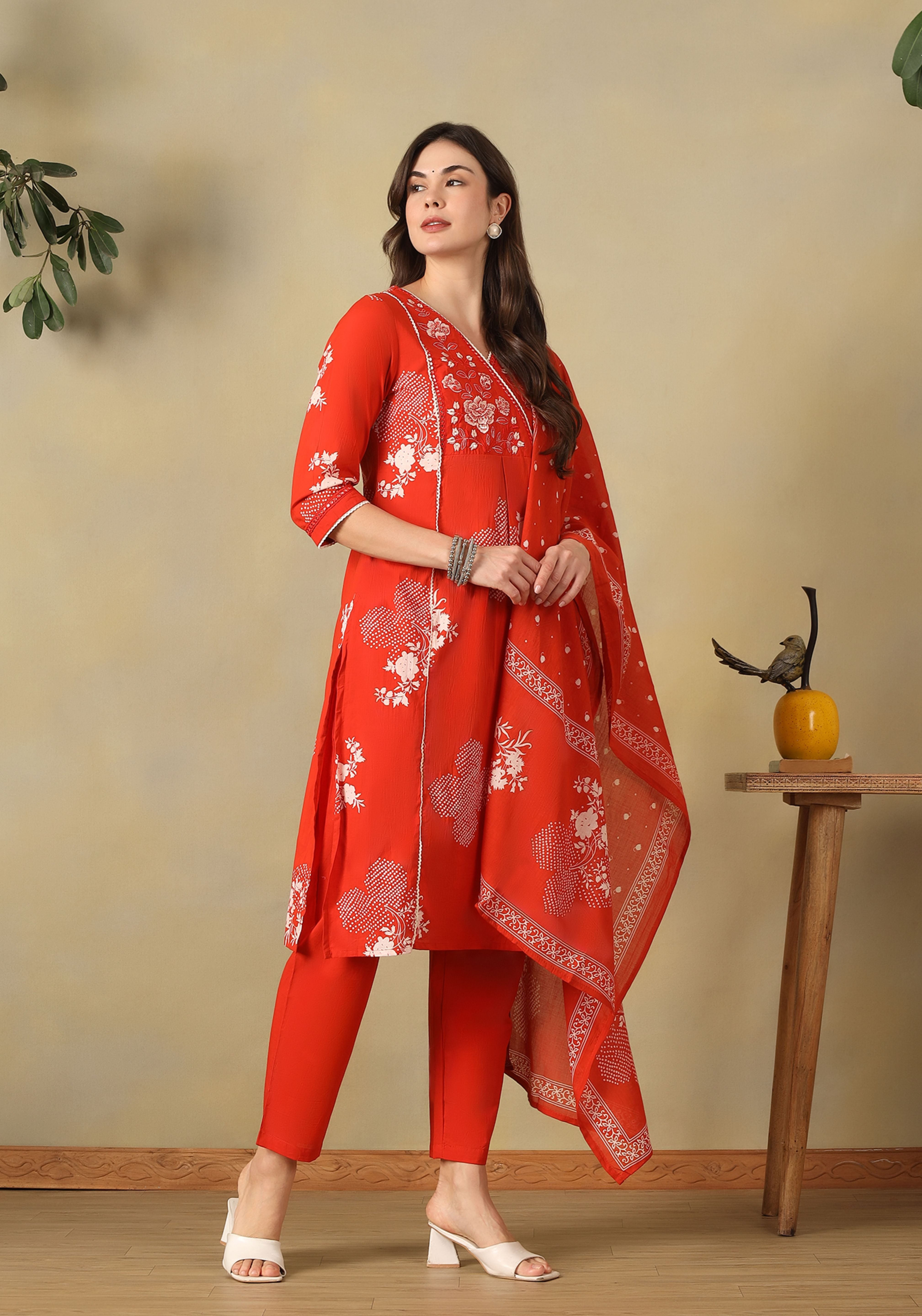 Orange Kalyani Suit Set