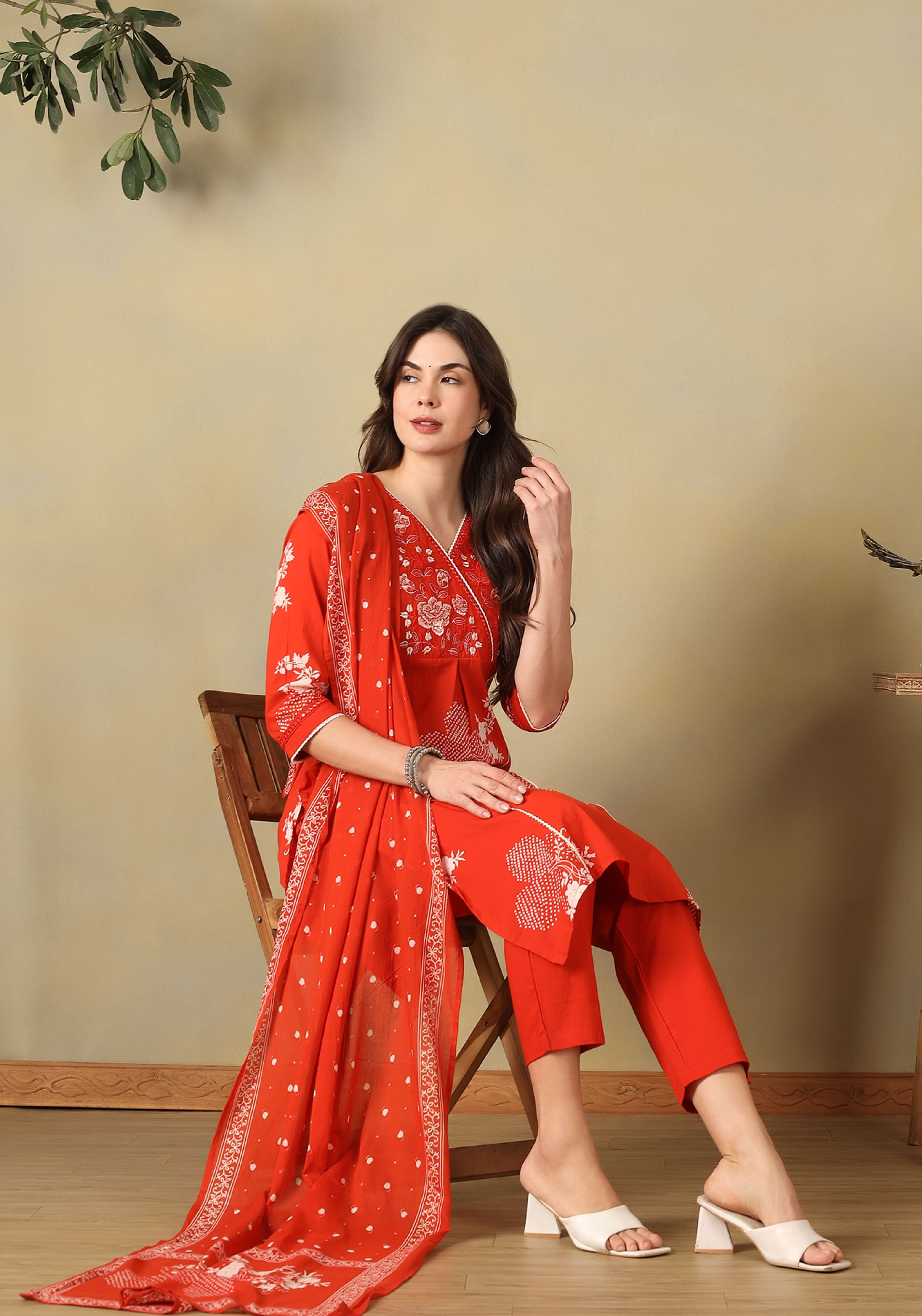 Orange Kalyani Suit Set