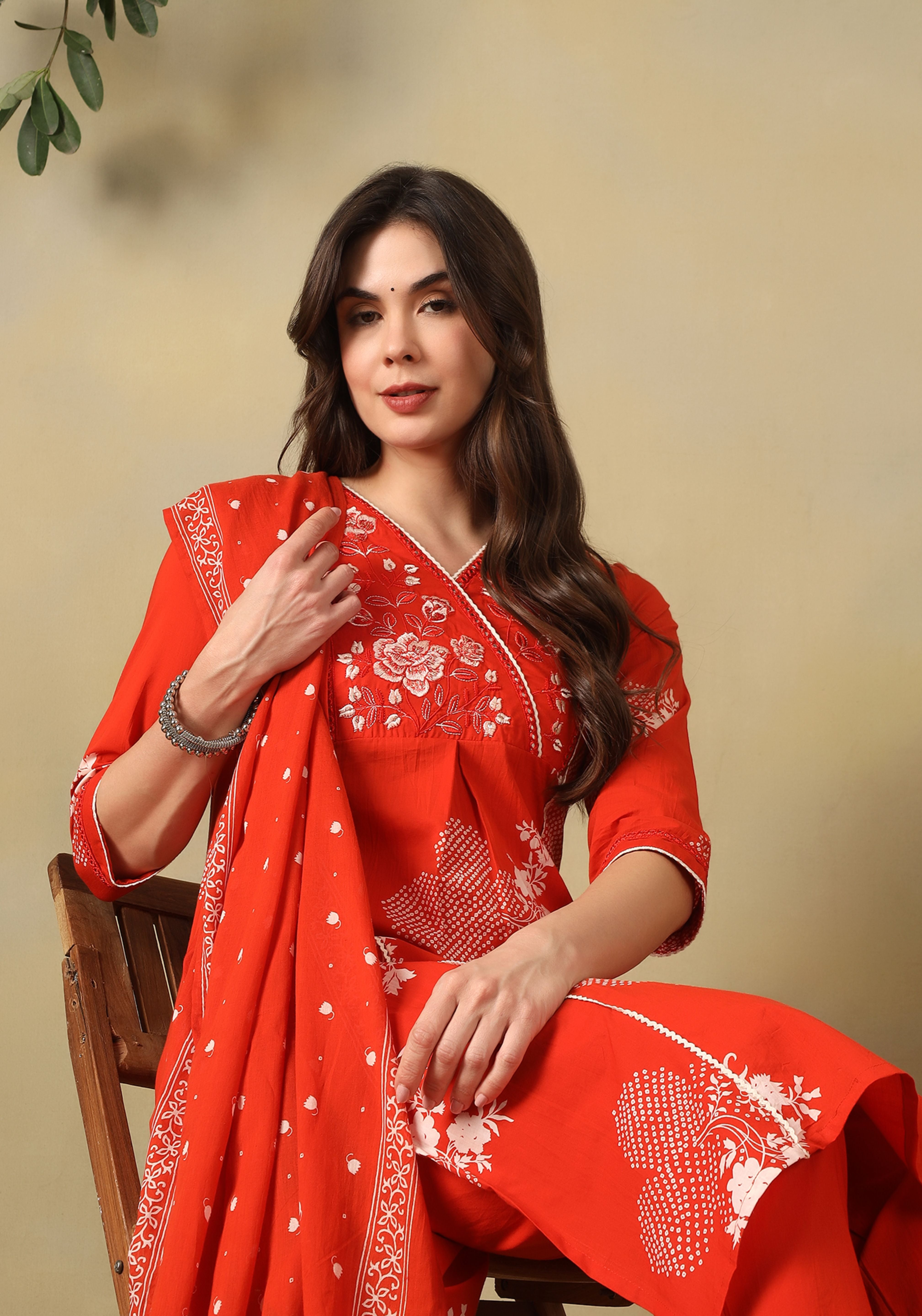 Orange Kalyani Suit Set