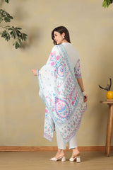 Sky Blue Amaya Straight Suit Set