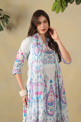 Sky Blue Amaya Straight Suit Set