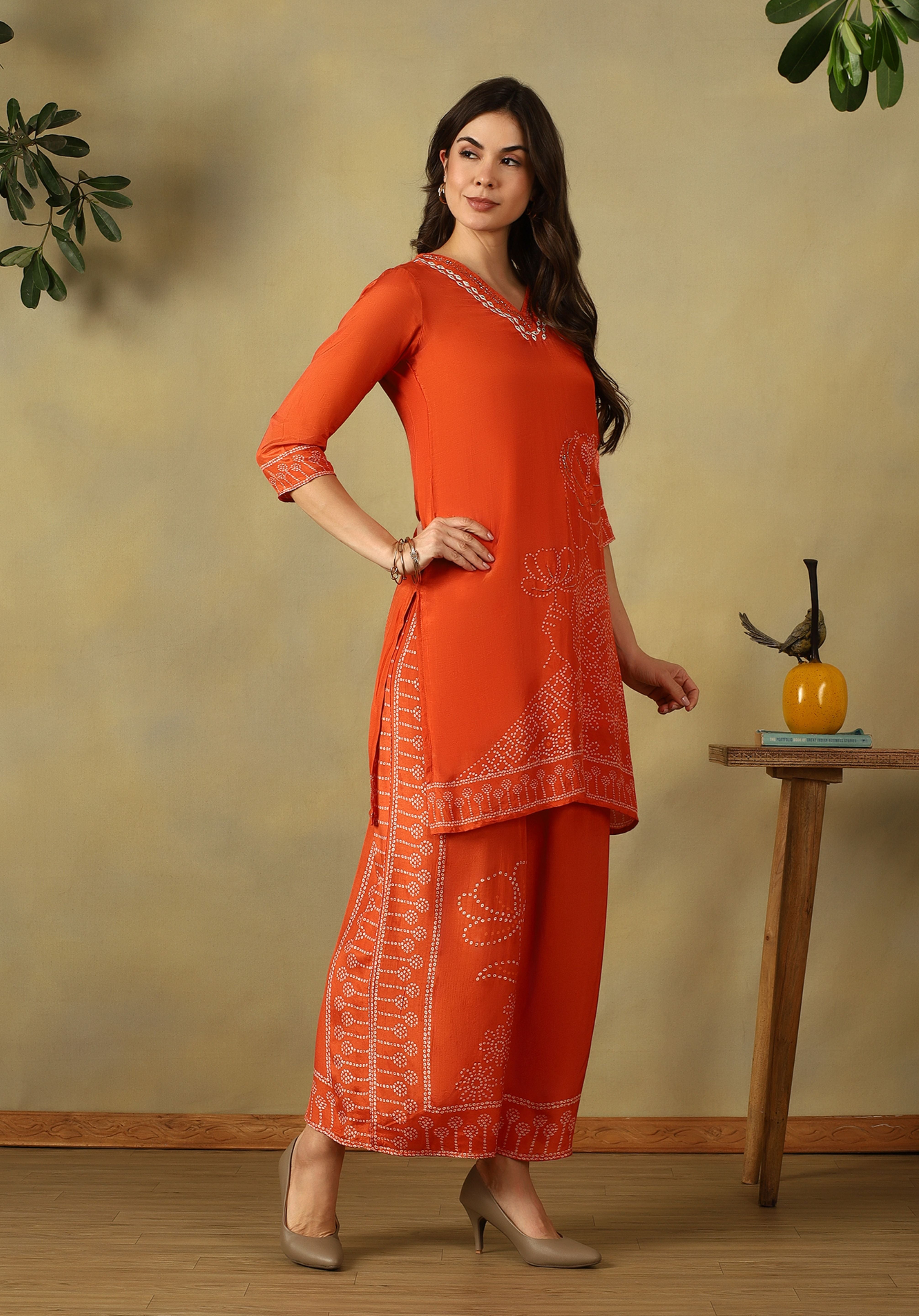 Orange Mridula Kurta Set