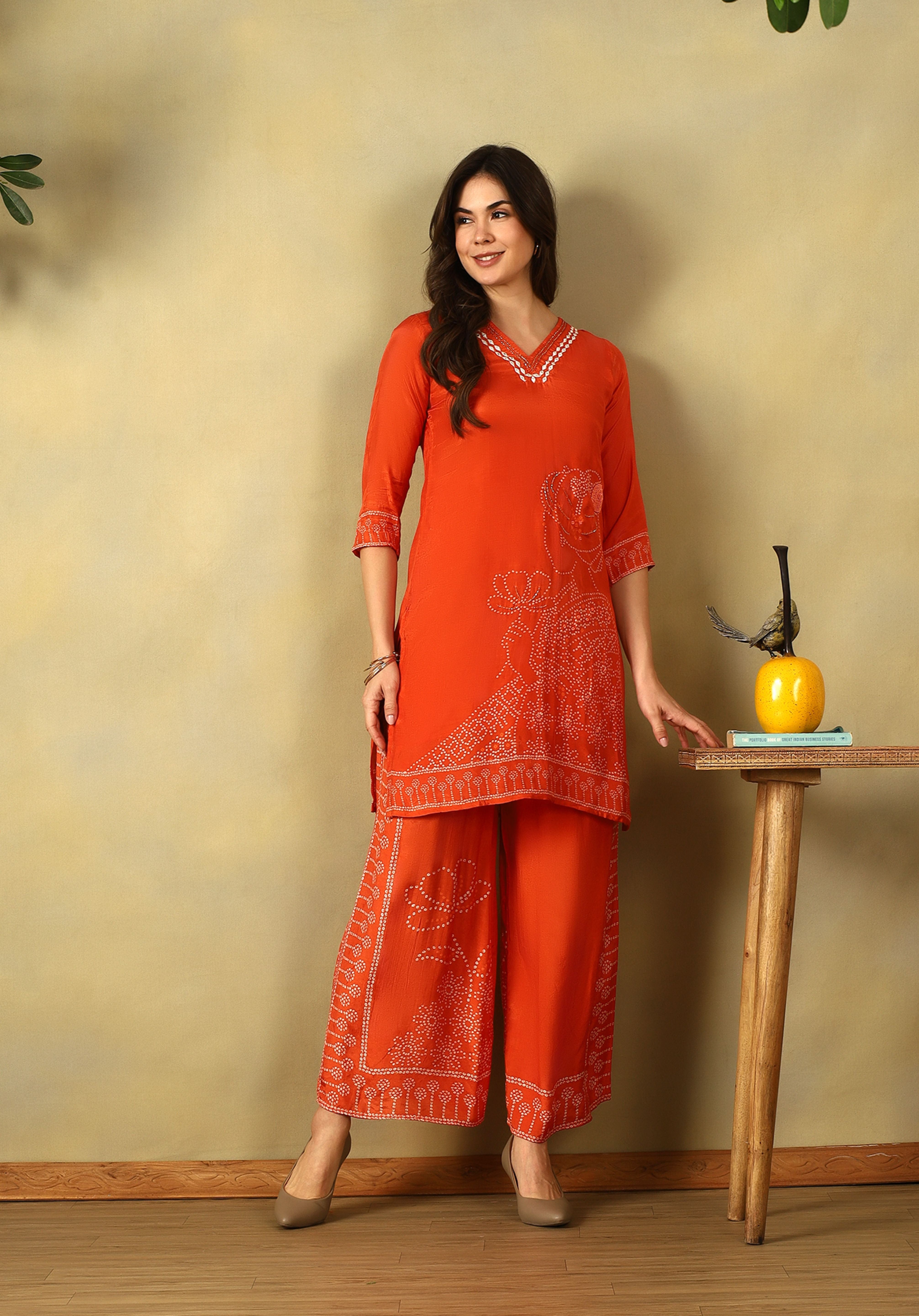 Orange Mridula Kurta Set