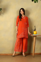 Orange Mridula Kurta Set