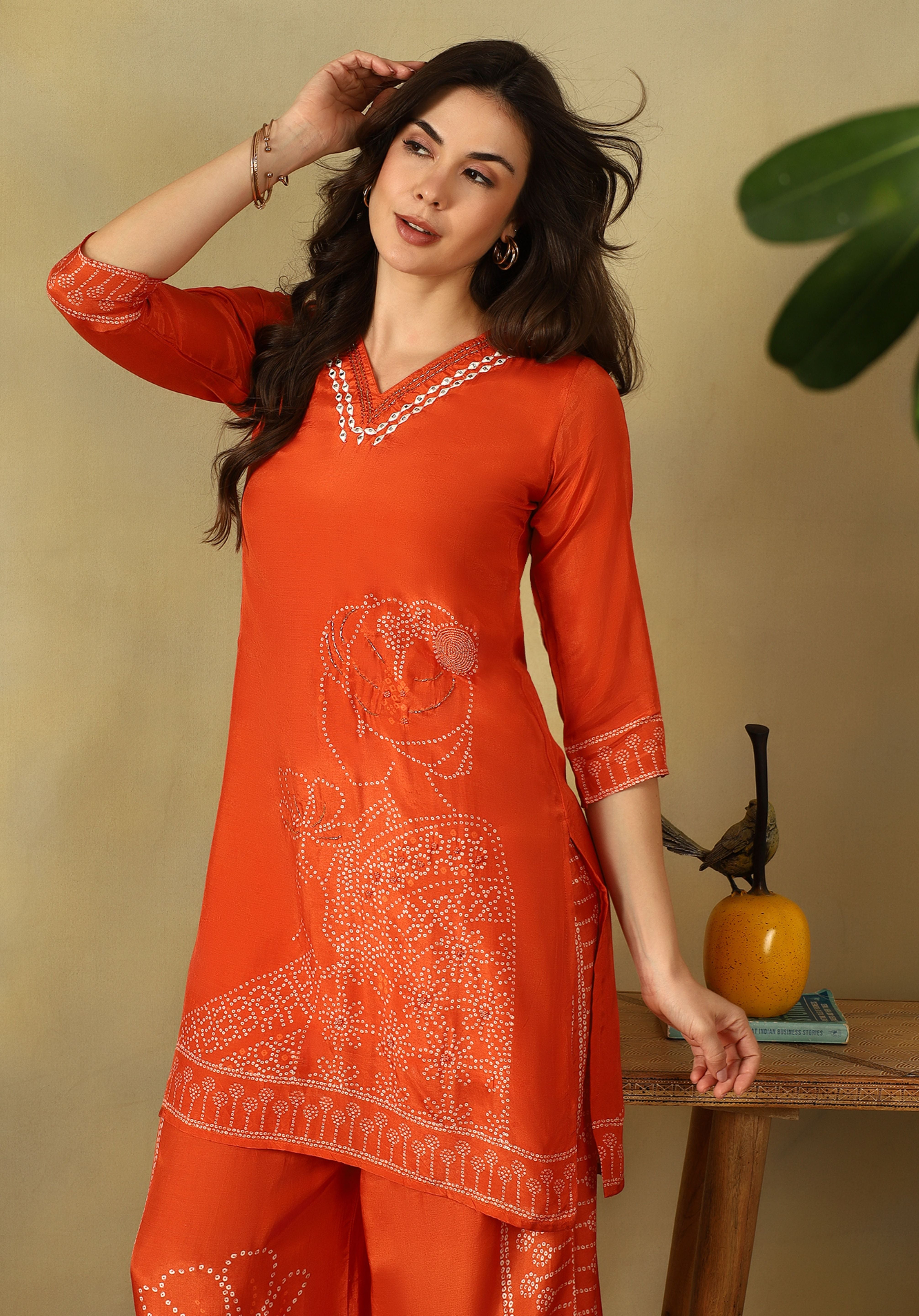 Orange Mridula Kurta Set