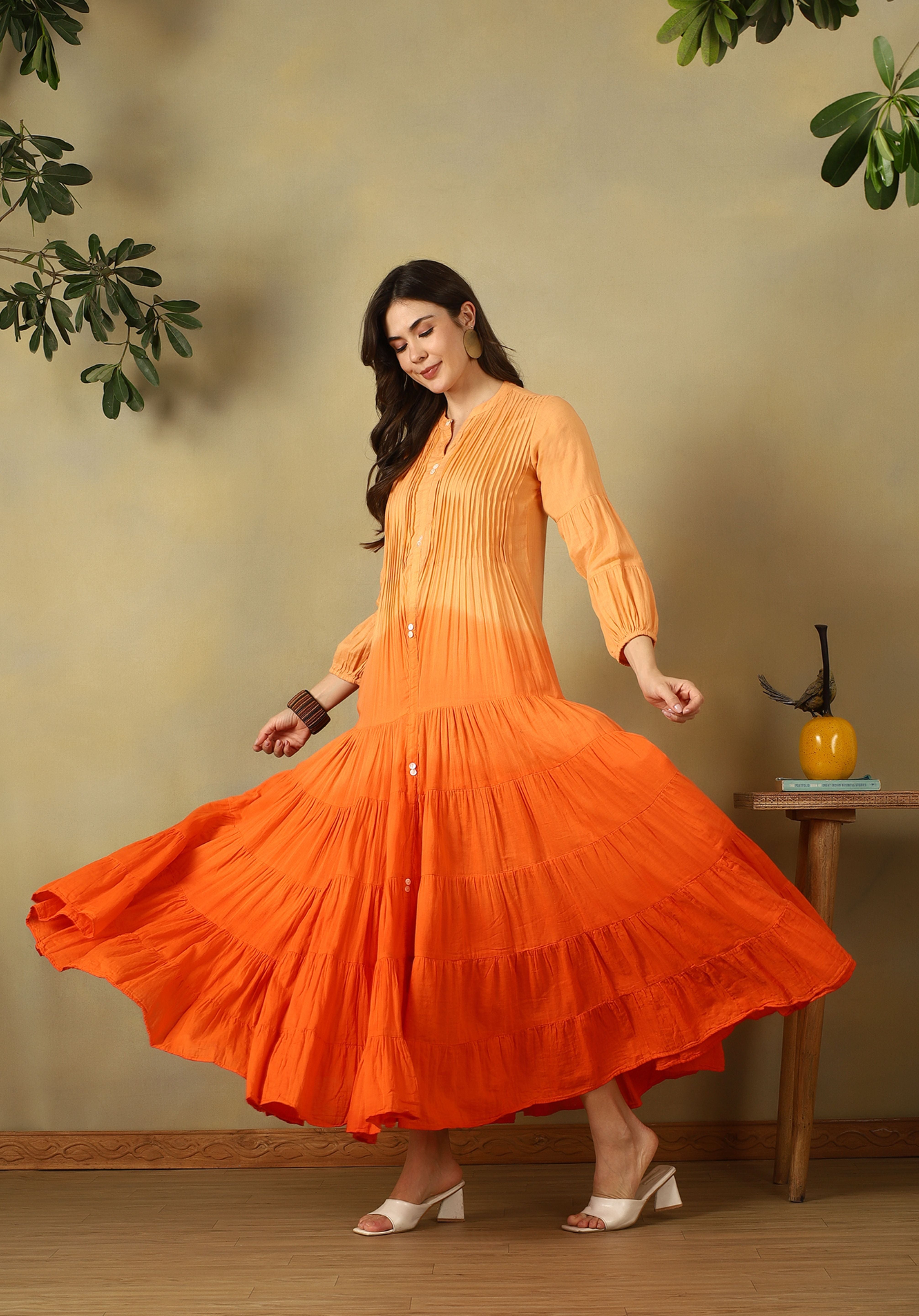 Orange Aavya Maxi Dress