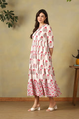 Off-White Advika Tiered Anarkali Dress