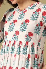 Off-White Ishani Tiered Anarkali Dress