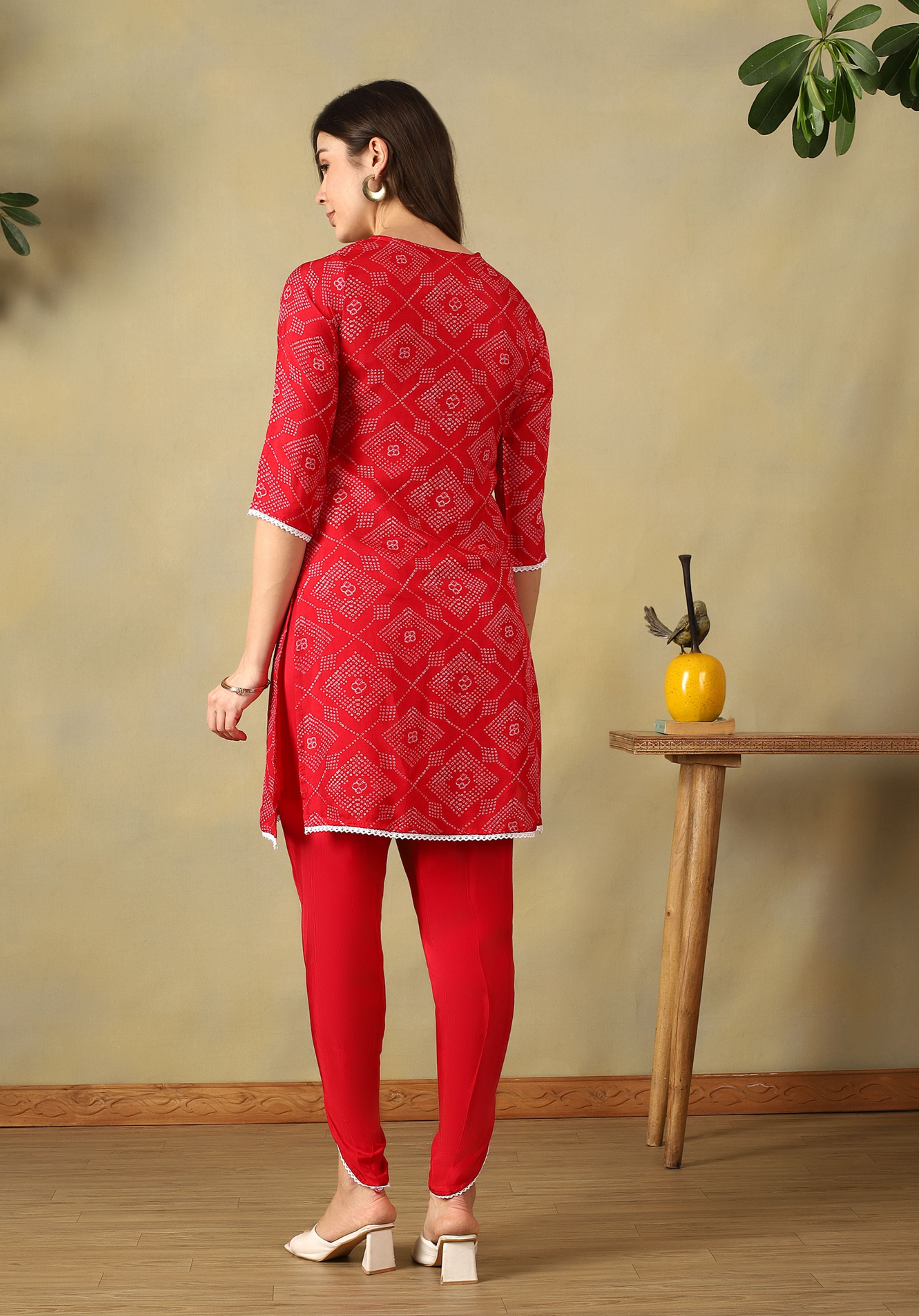 Red Anvika Kurta Set