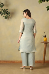 Sea Grey Ira Straight Kurta Set
