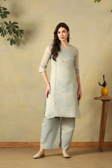 Sea Grey Ira Straight Kurta Set