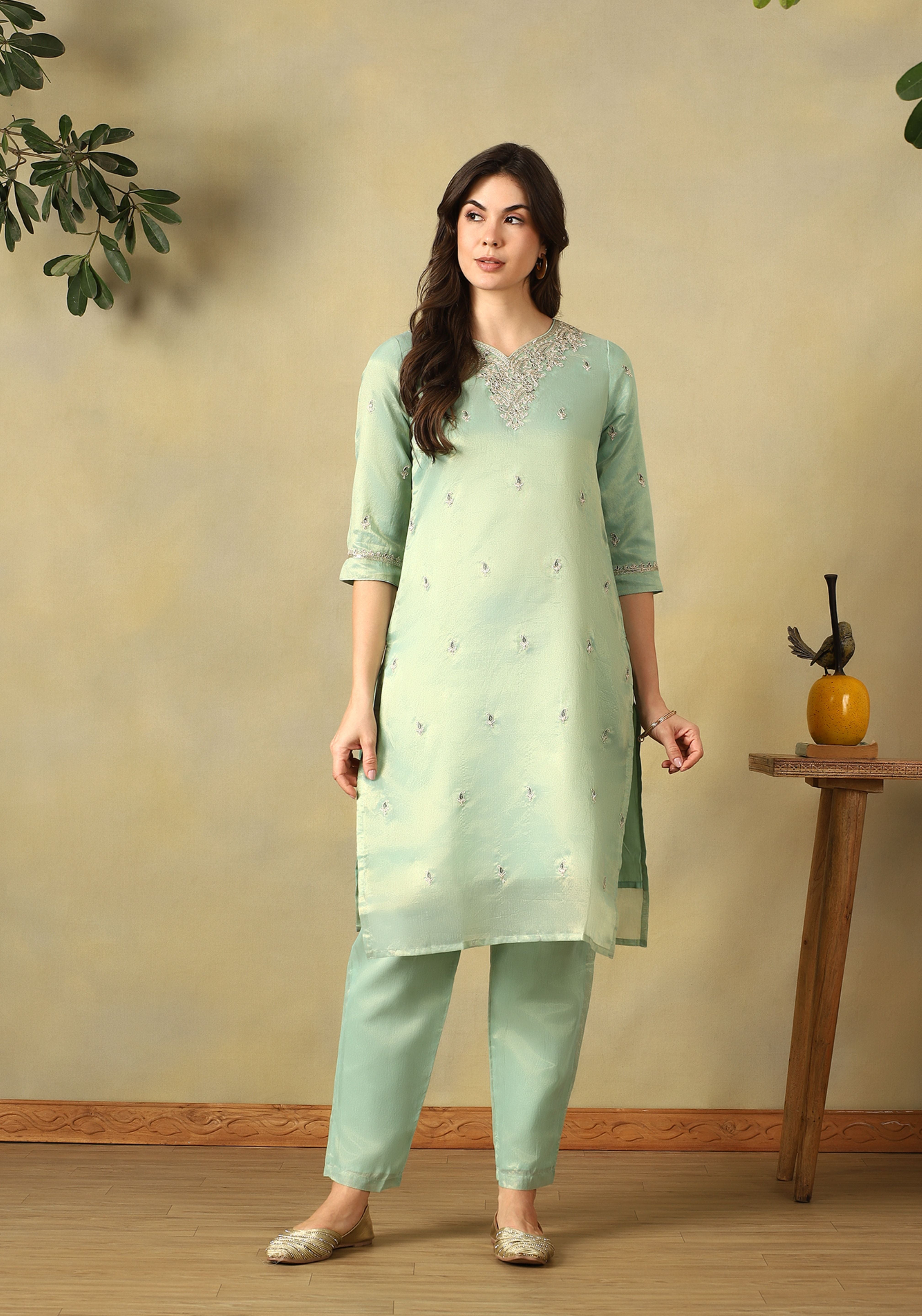 Mint Green Reet Straight Kurta Set