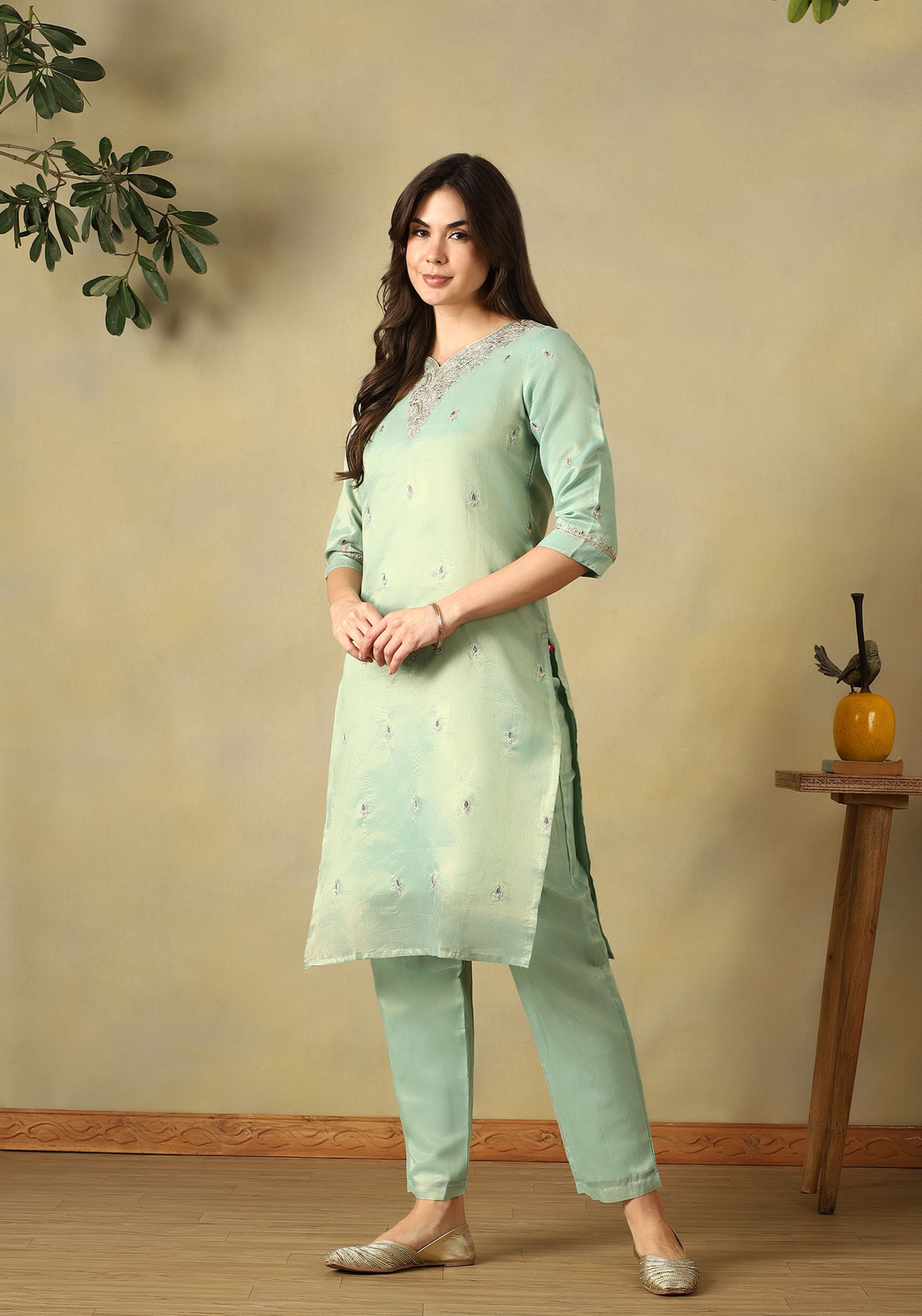 Mint Green Reet Straight Kurta Set
