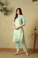Mint Green Reet Straight Kurta Set