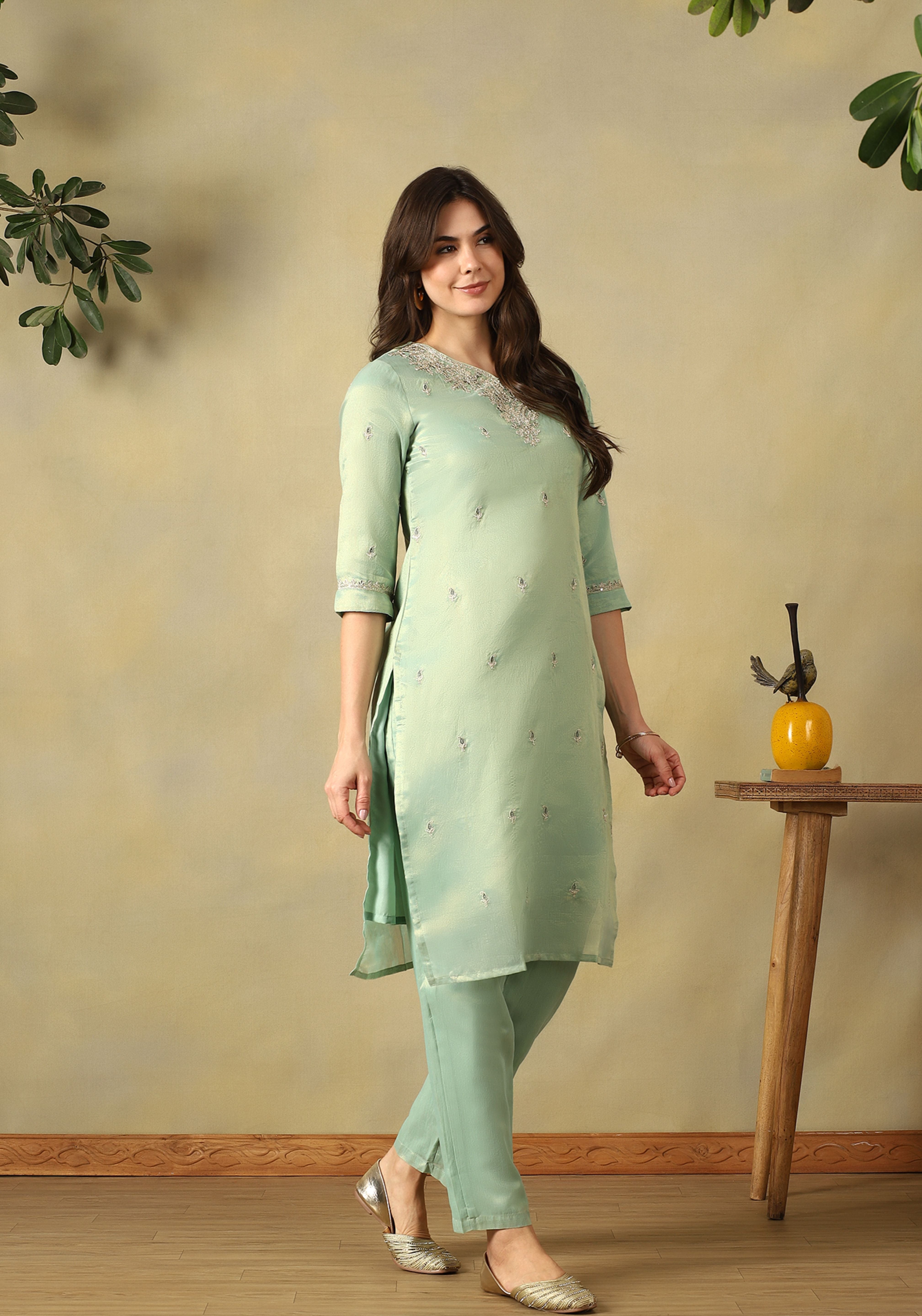 Mint Green Reet Straight Kurta Set