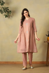 Dusty Rose Sia A-Line Kurta Set