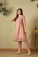 Dusty Rose Sia A-Line Kurta Set