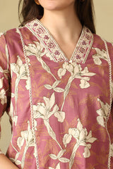 Mauve Tara  Straight Suit Set
