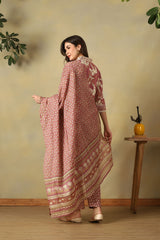 Mauve Tara  Straight Suit Set