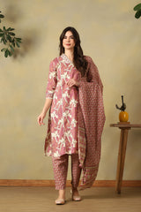Mauve Tara  Straight Suit Set