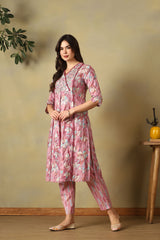 Pink Ruhani Straight Suit Set
