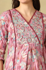 Pink Ruhani Straight Suit Set
