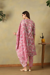 Pink Ruhani Straight Suit Set