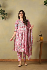 Pink Ruhani Straight Suit Set