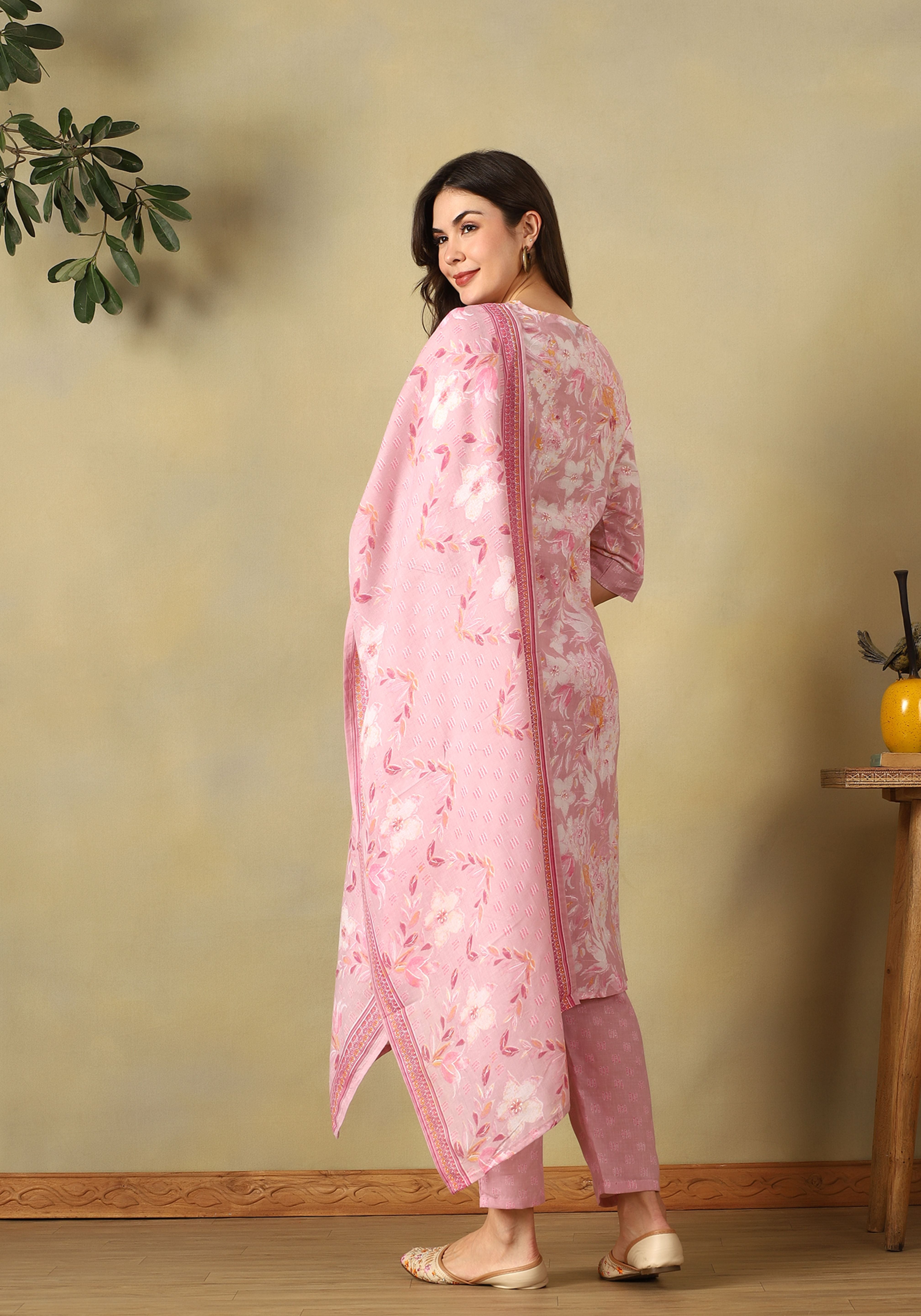 Pink Inaaya Straight Suit Se