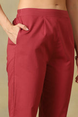 Maroon Keya Straight Suit Set