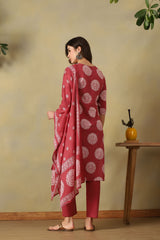 Maroon Keya Straight Suit Set