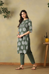 Olive Mandala Jiya Straight Suit Set