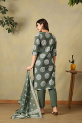 Olive Mandala Jiya Straight Suit Set