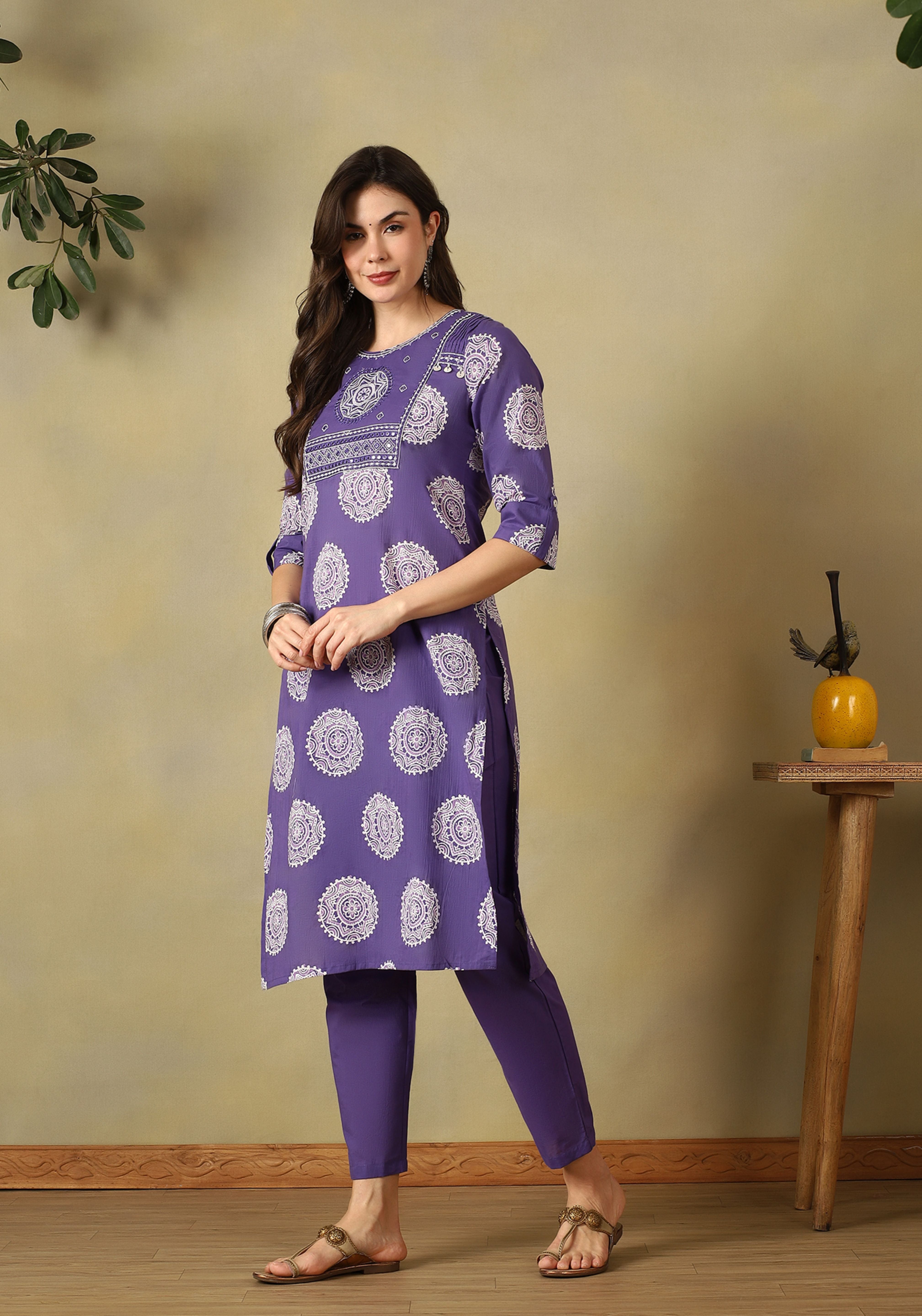 Purple Navya Straight Suit Set