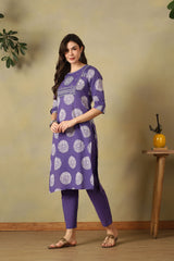 Purple Navya Straight Suit Set