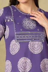 Purple Navya Straight Suit Set