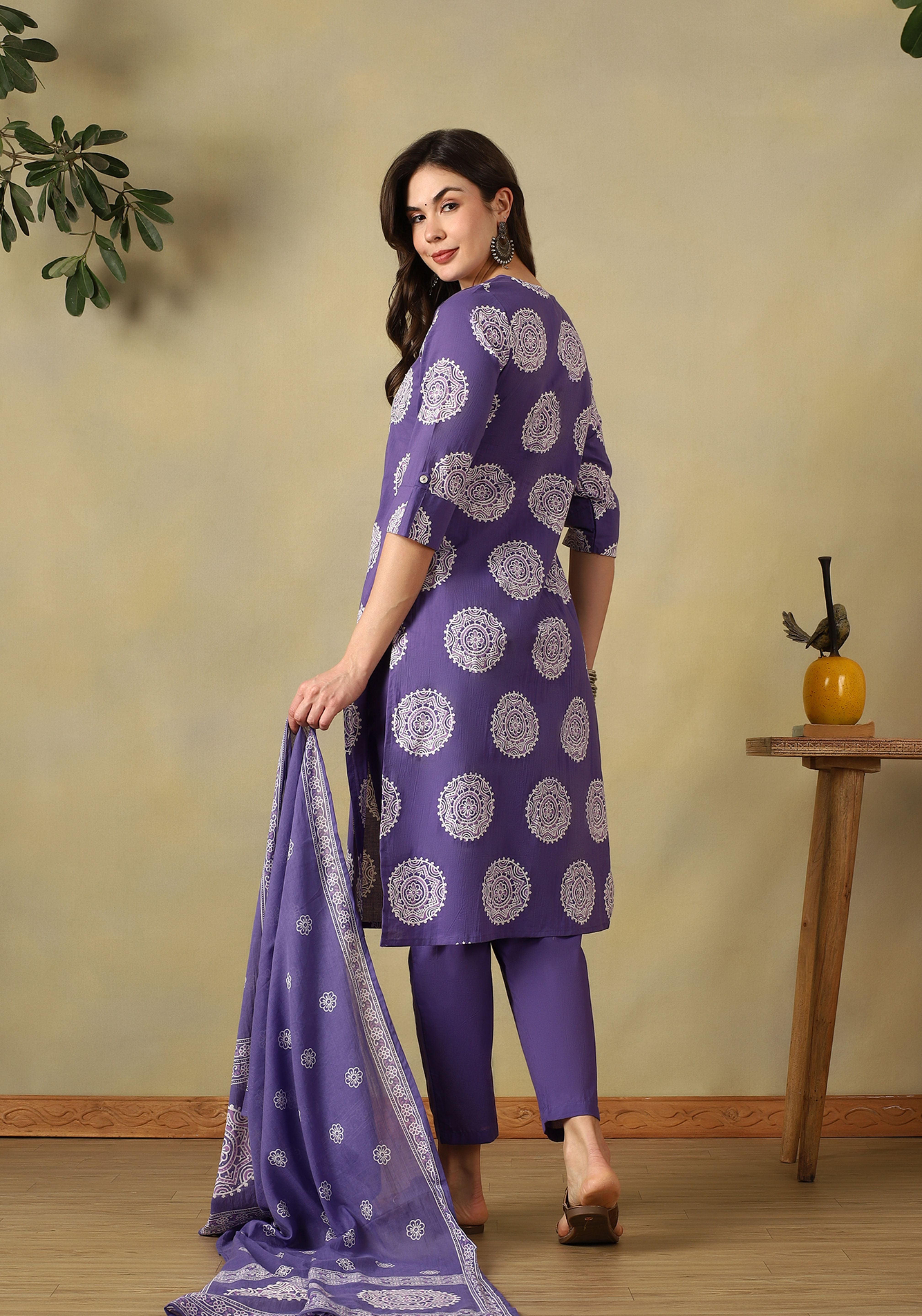 Purple Navya Straight Suit Set