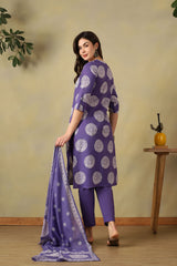 Purple Navya Straight Suit Set