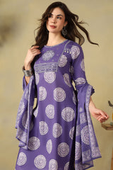 Purple Navya Straight Suit Set