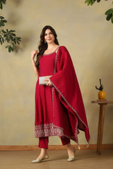 Crimson Red Nayantara Anarkali Suit Set